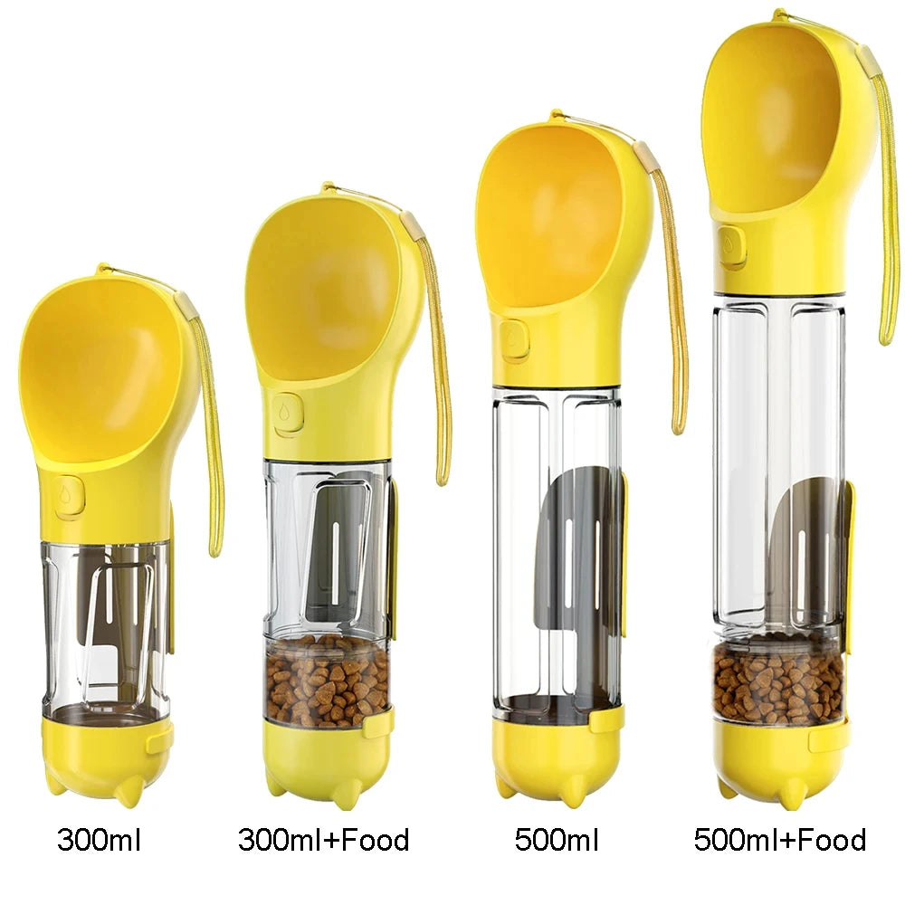 Ultimate Pet Water Bottle - Treat Storage, Leak Proof, Dispenser, Poo-bag Holder, Poo Shovel