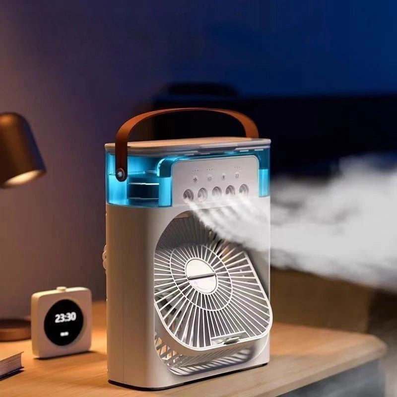 Ultimate Water Mist Fan - 3-in-1 USB Air Cooler with LED Night Light & Mini Humidifier