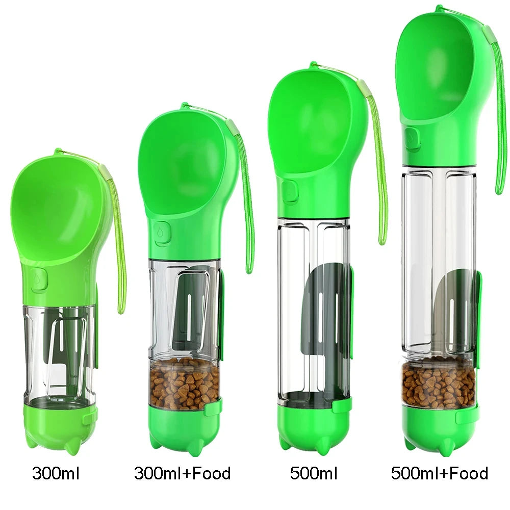 Ultimate Pet Water Bottle - Treat Storage, Leak Proof, Dispenser, Poo-bag Holder, Poo Shovel