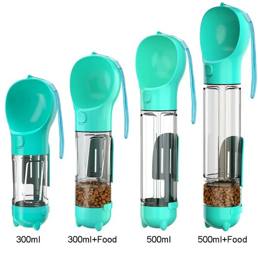 Ultimate Pet Water Bottle - Treat Storage, Leak Proof, Dispenser, Poo-bag Holder, Poo Shovel