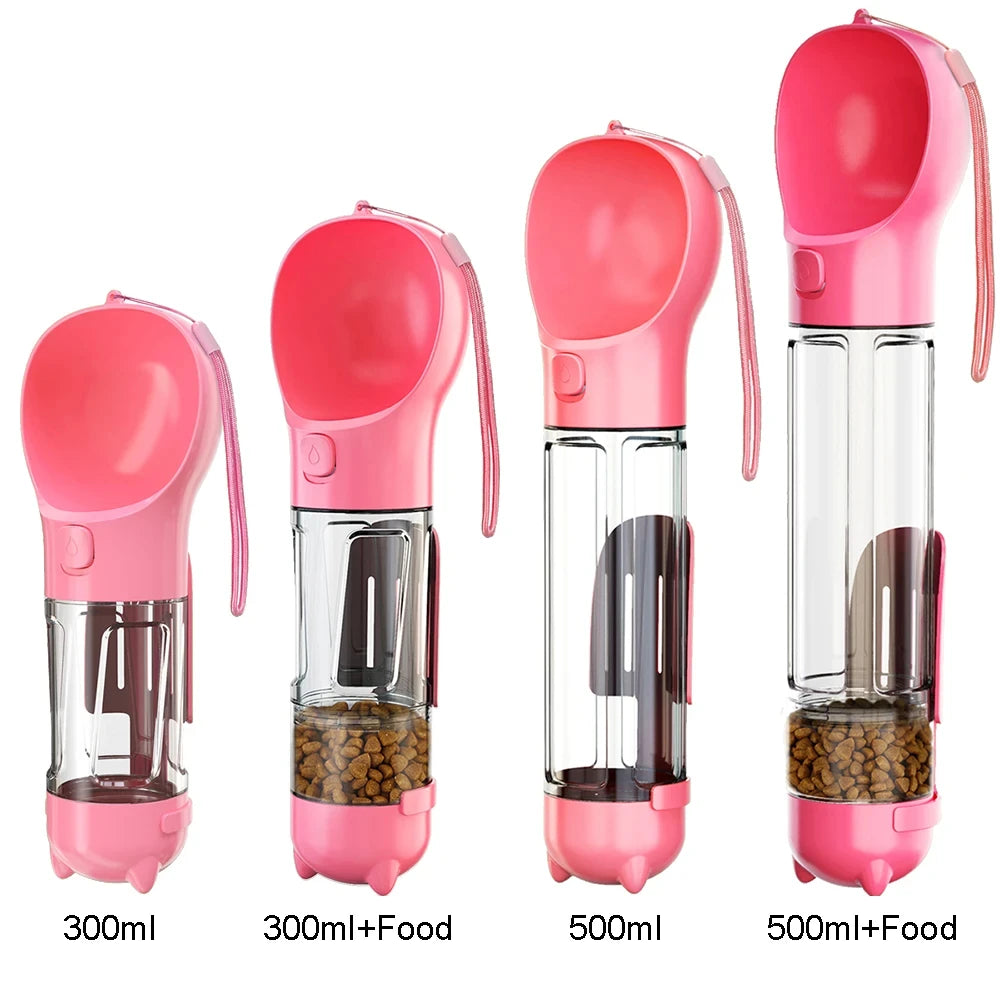 Ultimate Pet Water Bottle - Treat Storage, Leak Proof, Dispenser, Poo-bag Holder, Poo Shovel