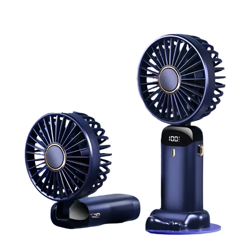 Essential Foldable Neck Fan – 5-Speed, USB, 3000mAh + Display