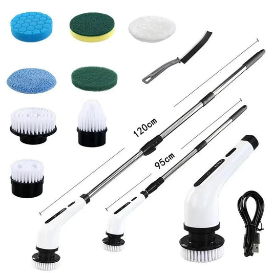 Ultimate 9-in-1 Electric Spin Scrubber – Handheld and Extendable Cleaning Brush